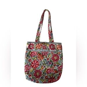 Retired Vera Bradley Hope Garden Shoulder Tote Bag Purse Pink Floral